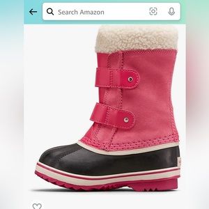 Sorel PAC Strap Boot childrens size 12, pink